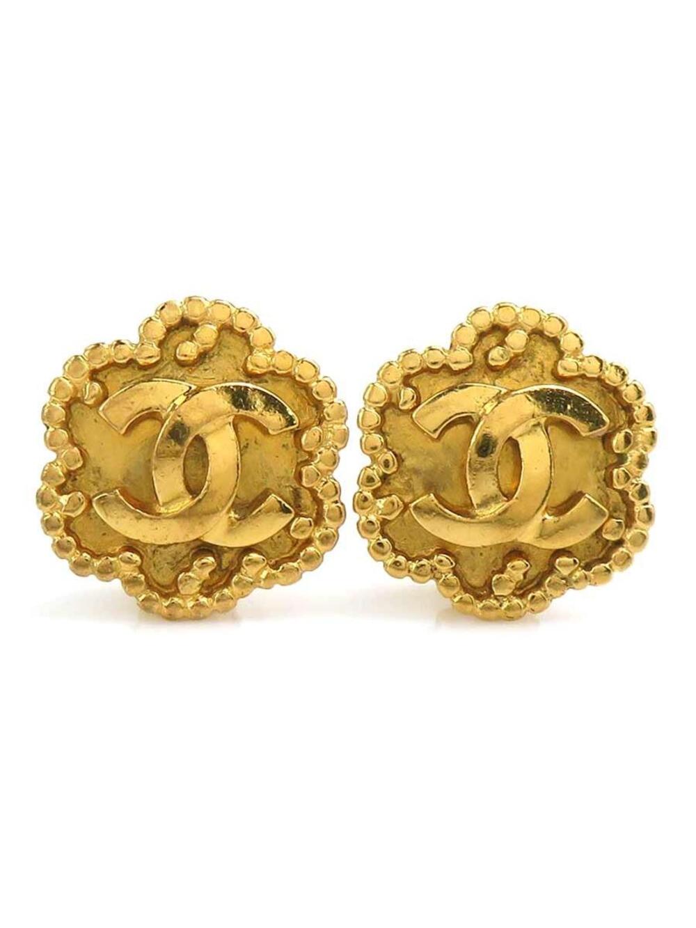 Auth Chanel Vintage Cc Logo Earrings #377299C35B